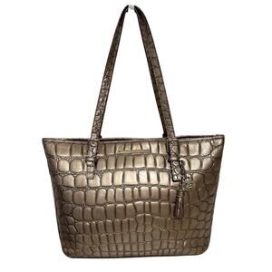Brahmin Medium Asher Tote Metallic Taupe Melbourne Embossed Leather